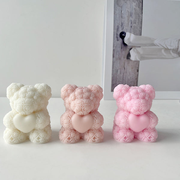 Rose Bear Candle